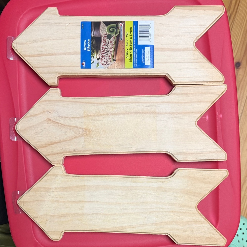 Lot of 3 Plaid Raw Wood Arrow Signs DIY Decor